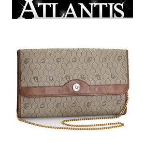 Christian Dior Honeycomb Shoulder Bag Leather Beige Tan Brown